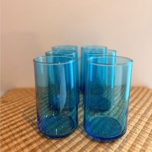 Set of Blue Glass Tumblers